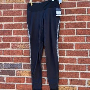 C9 Champion Womens Duo Dry Legging Black Fleece Lined Black Reflective Small NWT